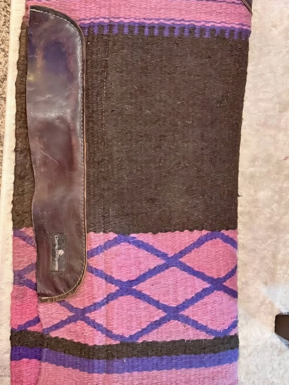 Classic Equine Esp Wool Top 32x32 Woven Pink & Purple Saddle Blanket